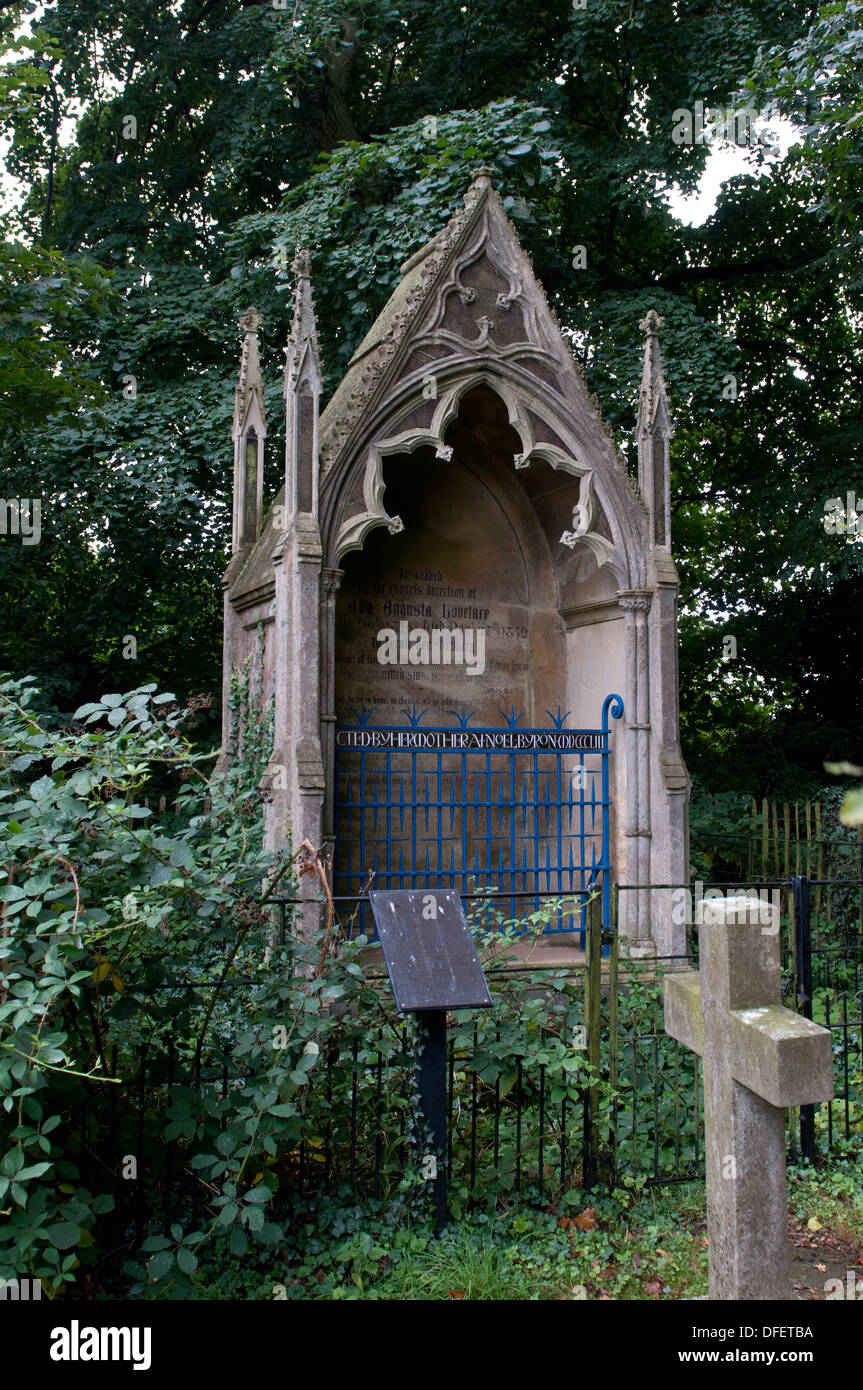 Ada Lovelace memorial, Kirkby Mallory sagrato, Leicestershire, England, Regno Unito Foto Stock