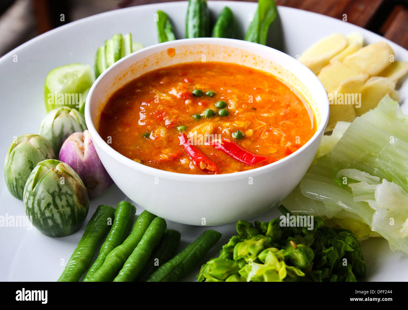 Il cibo thai,pasta di peperoncino. Foto Stock
