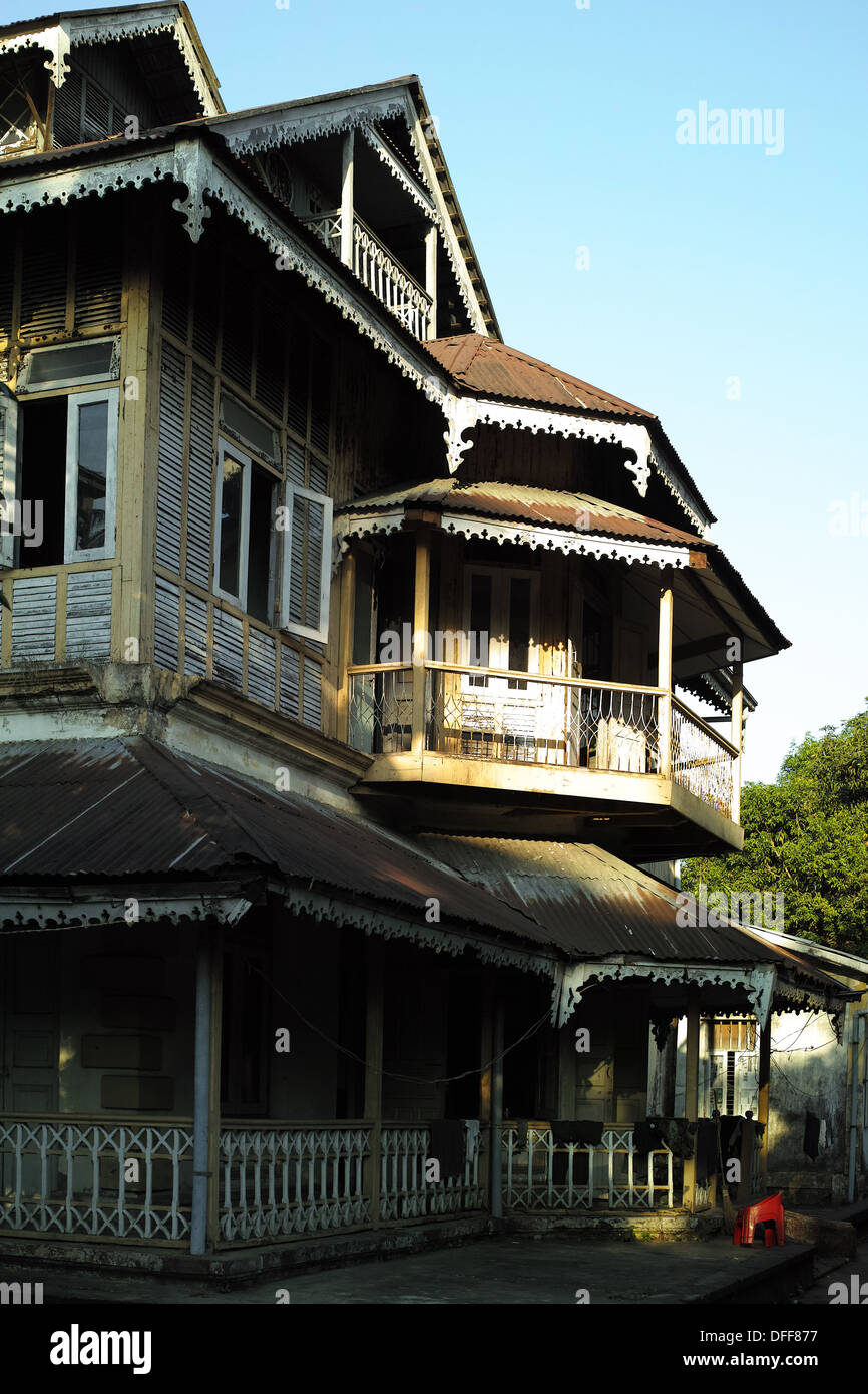 Era Coloniale Yangon residence Foto Stock