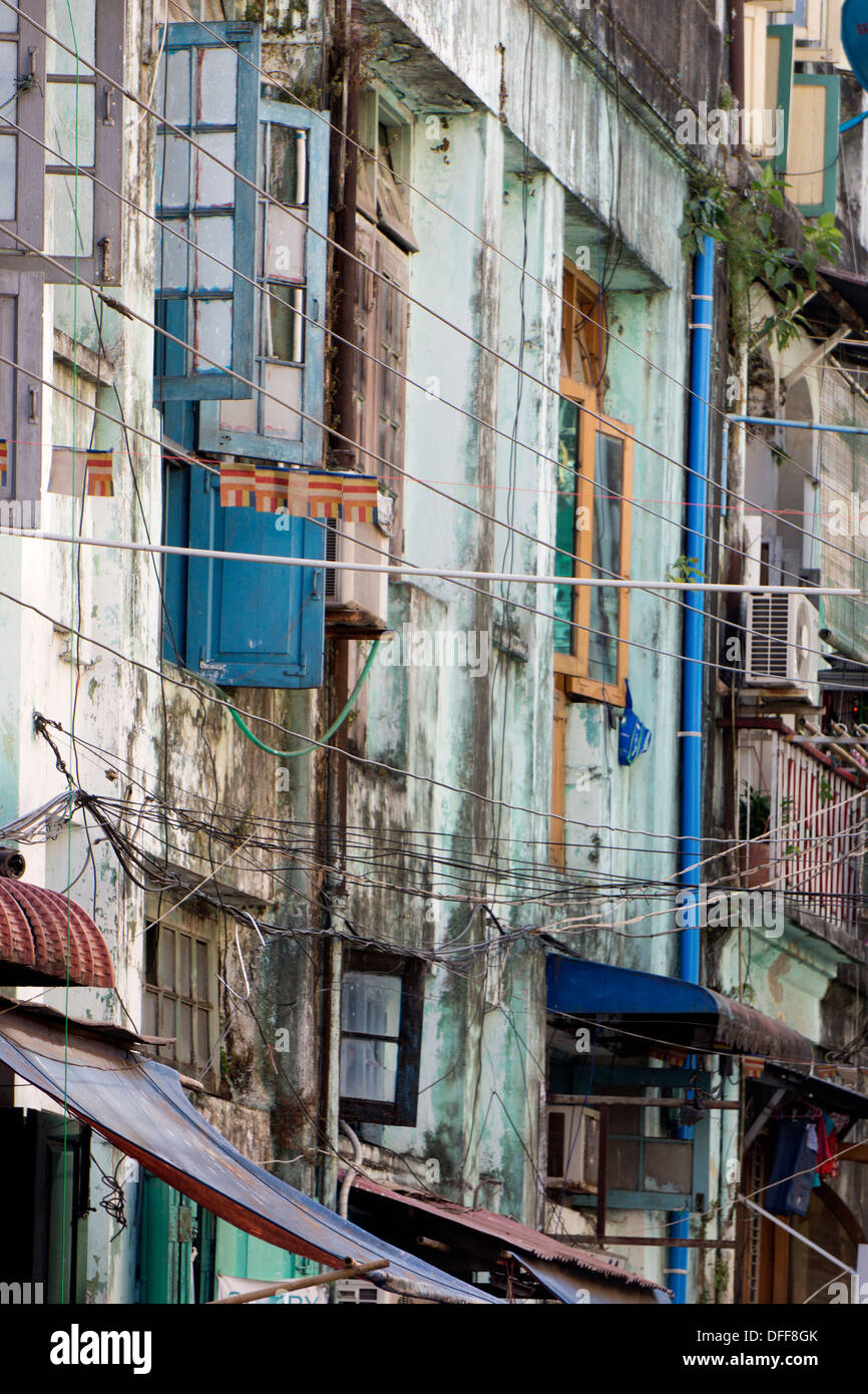 Architettura antica di Yangon Foto Stock