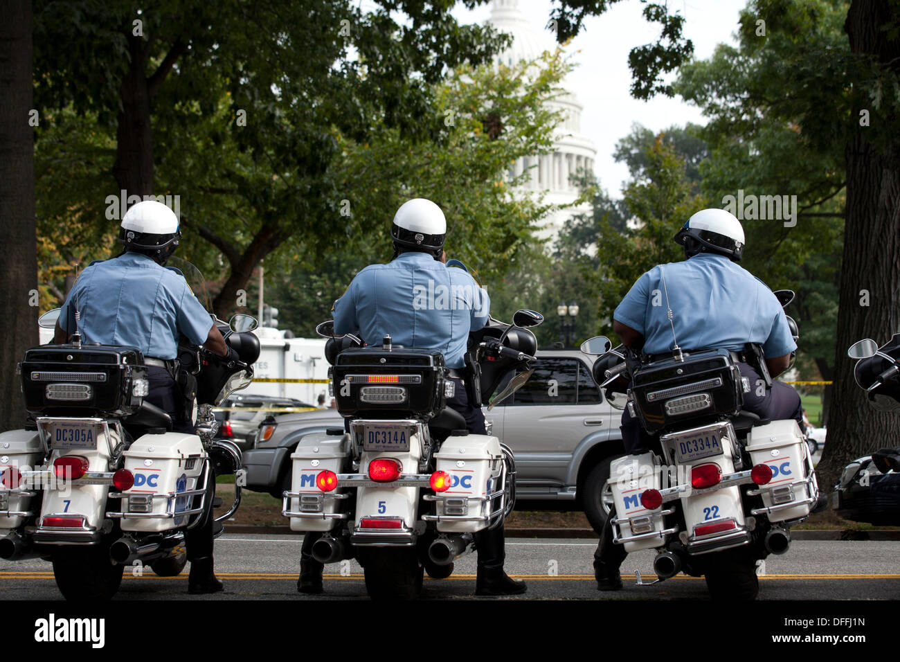 MPD polizia moto unità US Capitol Building - Washington DC, Stati Uniti d'America Foto Stock