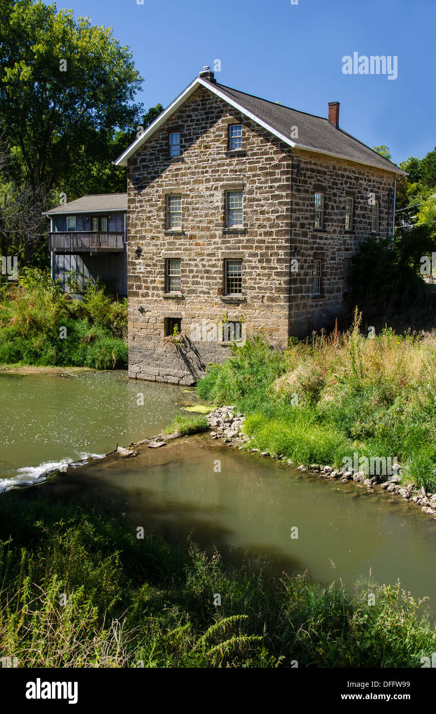Annan Grist Mill , una popolare attrazione turistica in Morrison, Illiois, una città lungo la Lincoln Highway. Foto Stock