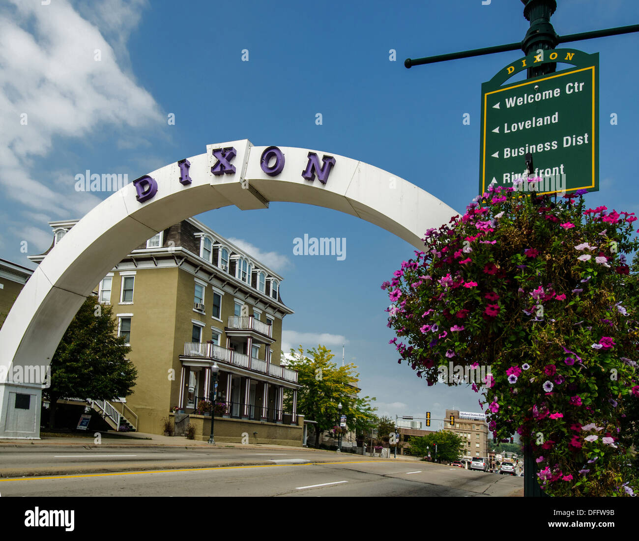 Arco in Dixon, Illinois, una città lungo la Lincoln Highway. Foto Stock