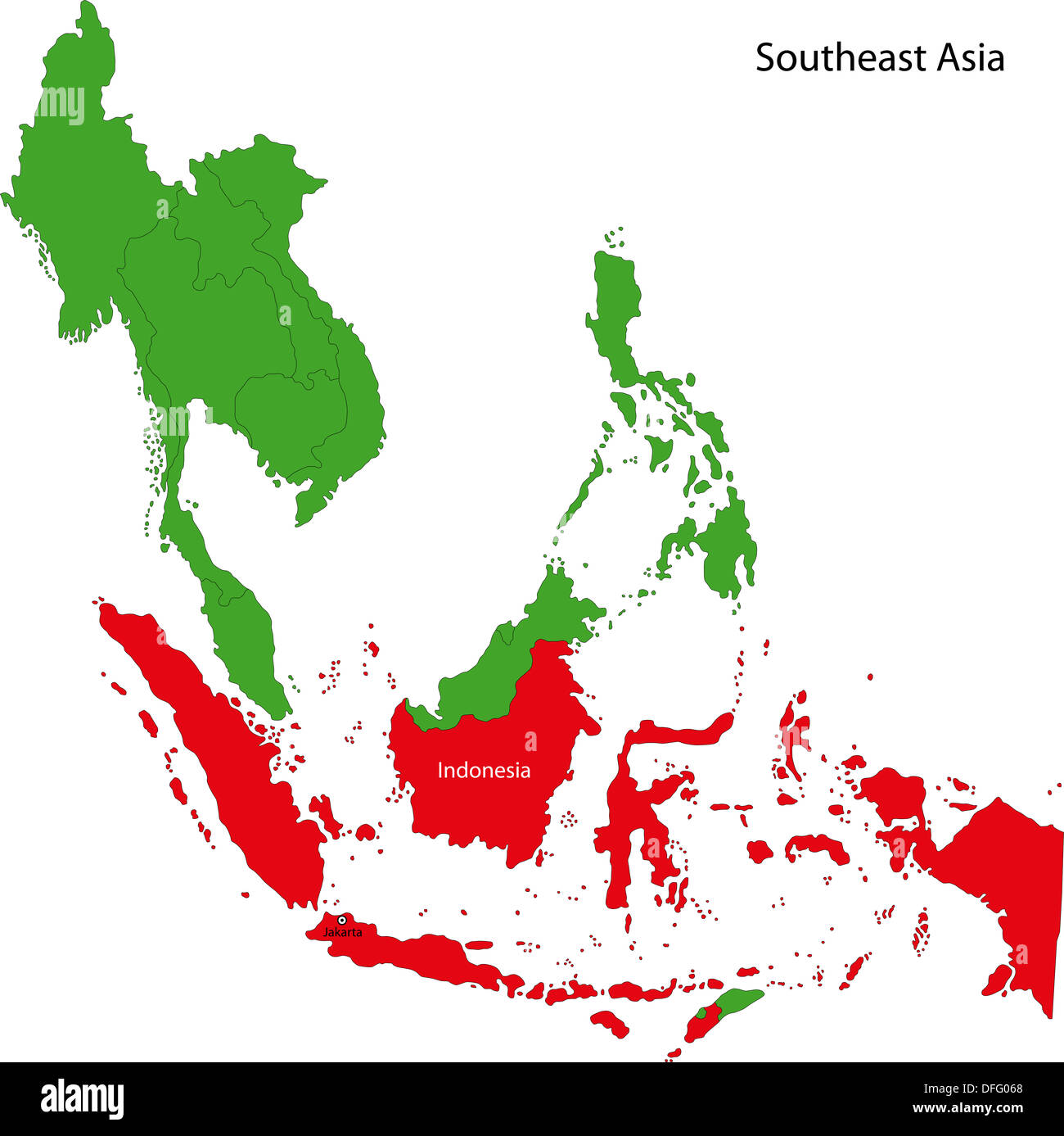 Mappa di Indonesia Foto Stock
