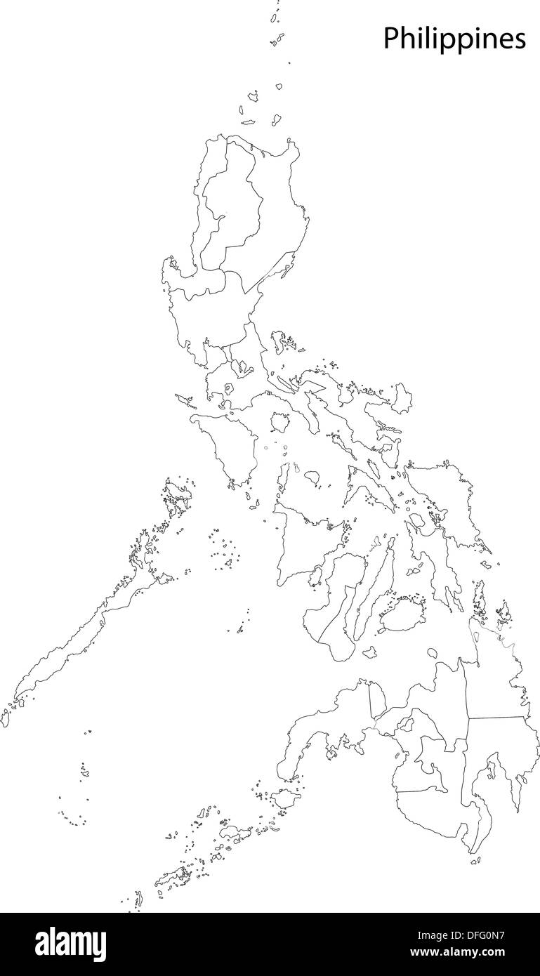 Contorno mappa delle Filippine Foto Stock