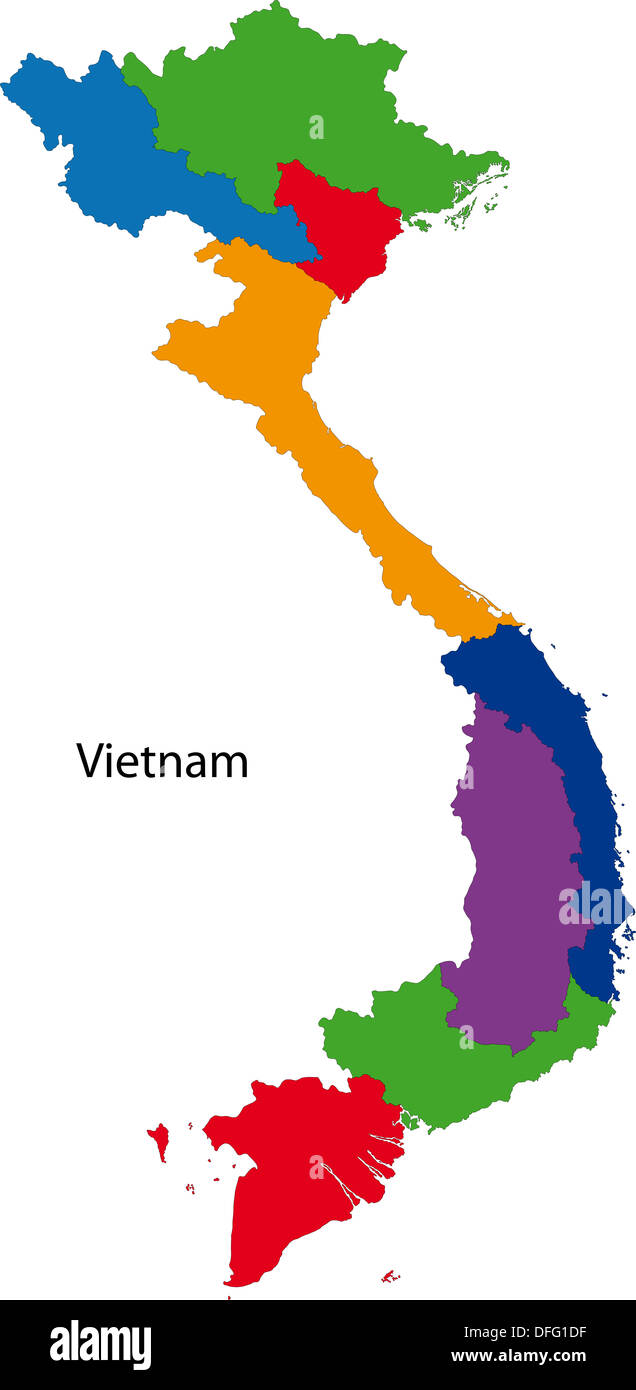 Mappa di Vietnam Foto Stock
