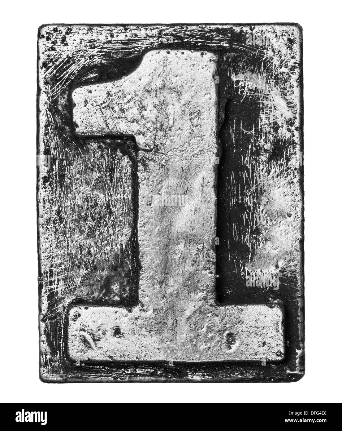 Lega di metallo Alphabet Number 1 Foto Stock