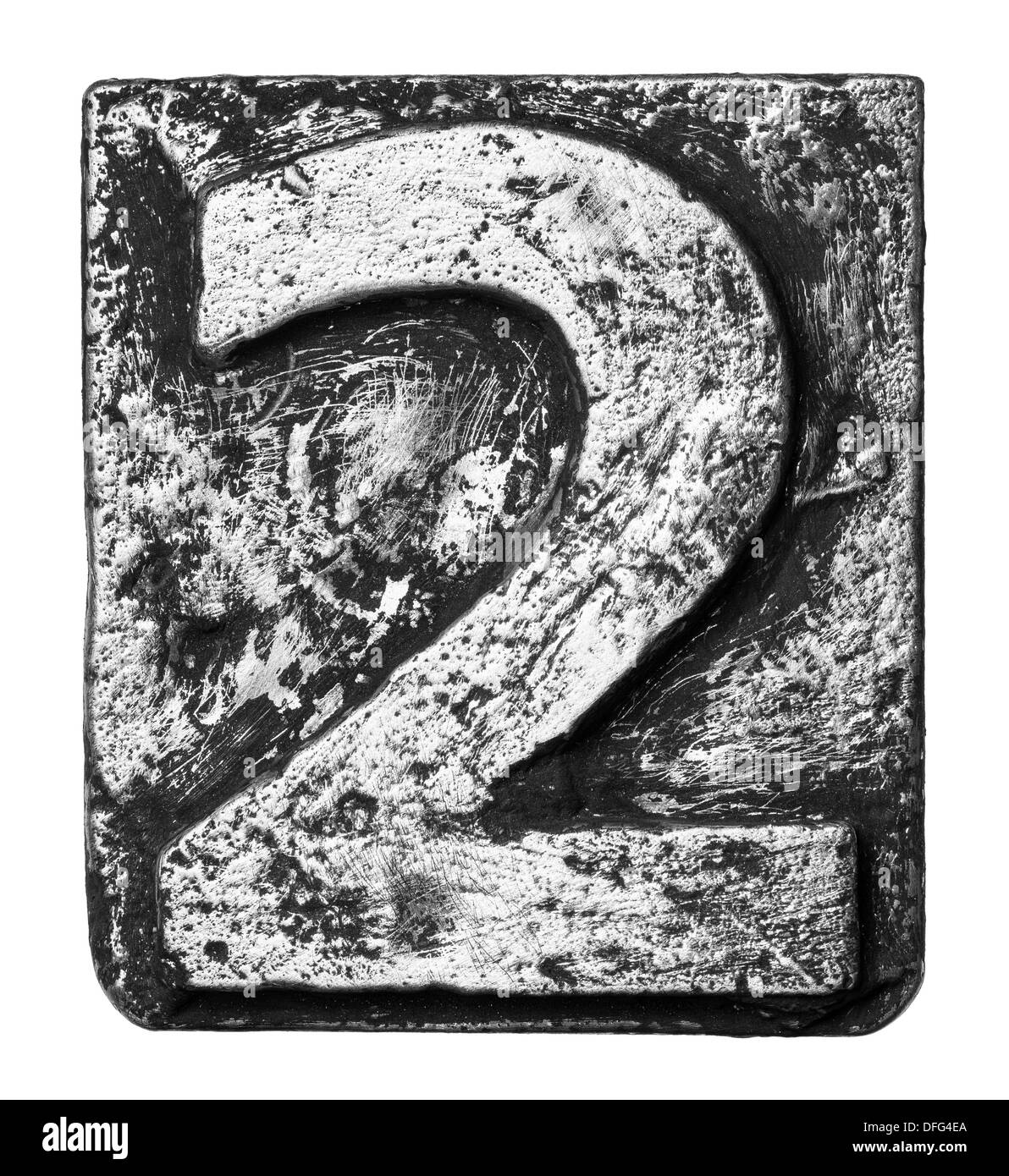 Lega di metallo alfabeto numero 2 Foto Stock