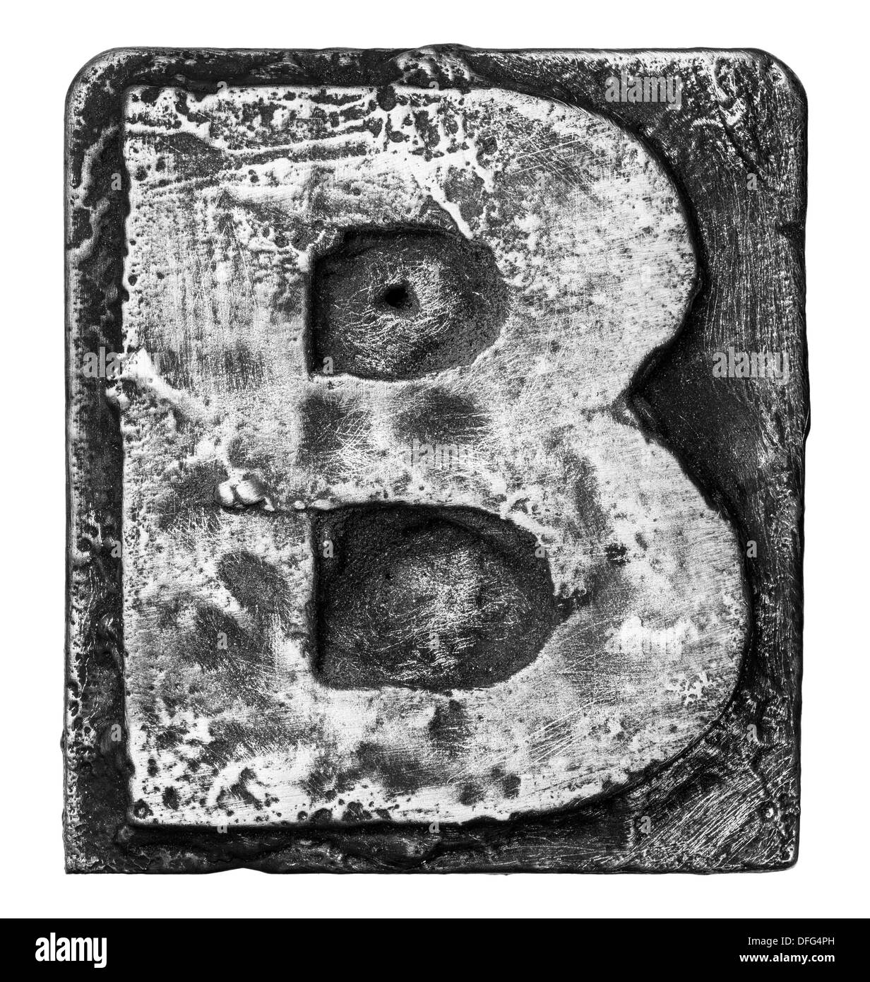 Lega di metallo alfabeto lettera B Foto Stock