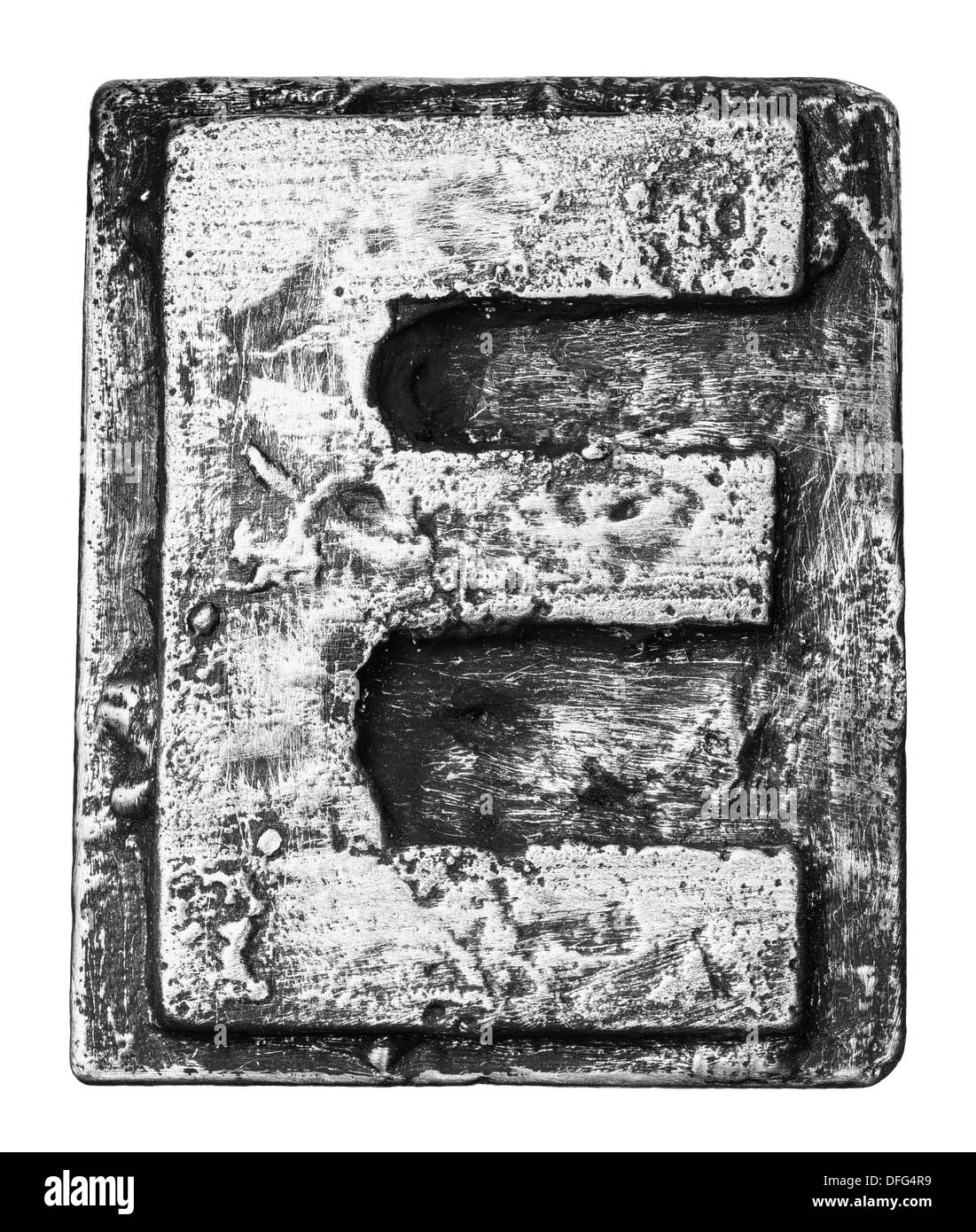 Lega di metallo alfabeto - Lettera E Foto Stock