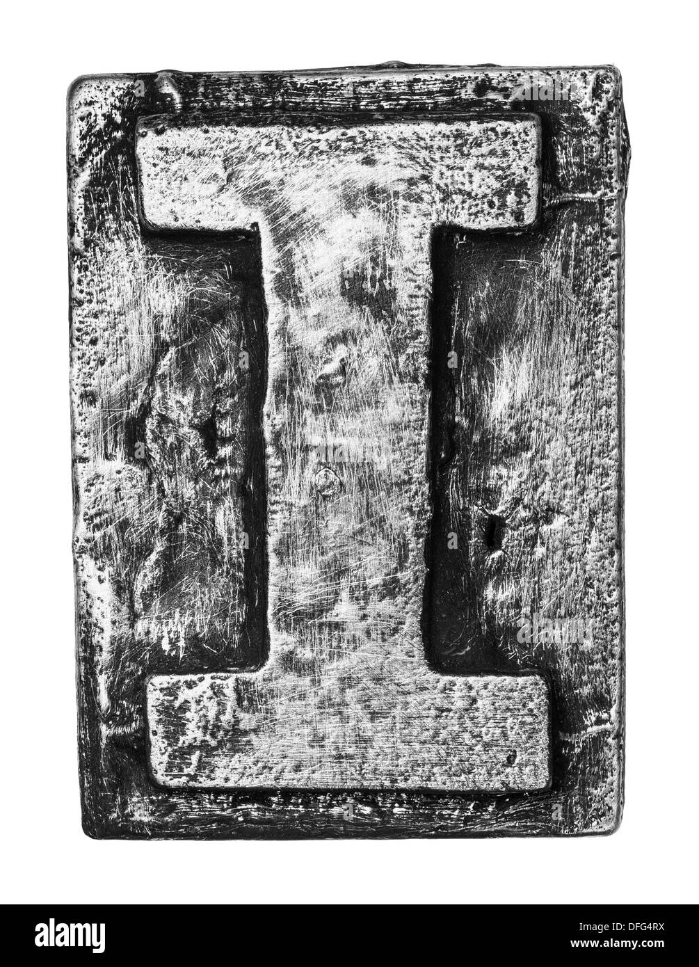 Lega di metallo alfabeto lettera I Foto Stock