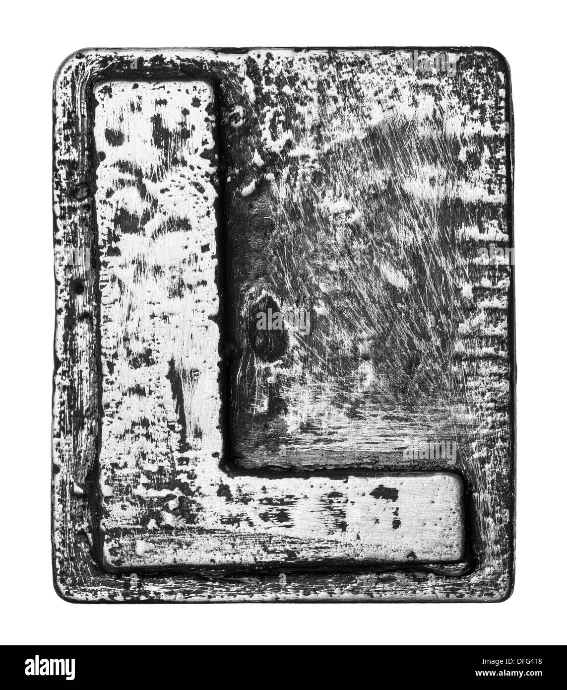 Lega di metallo alfabeto lettera L Foto Stock