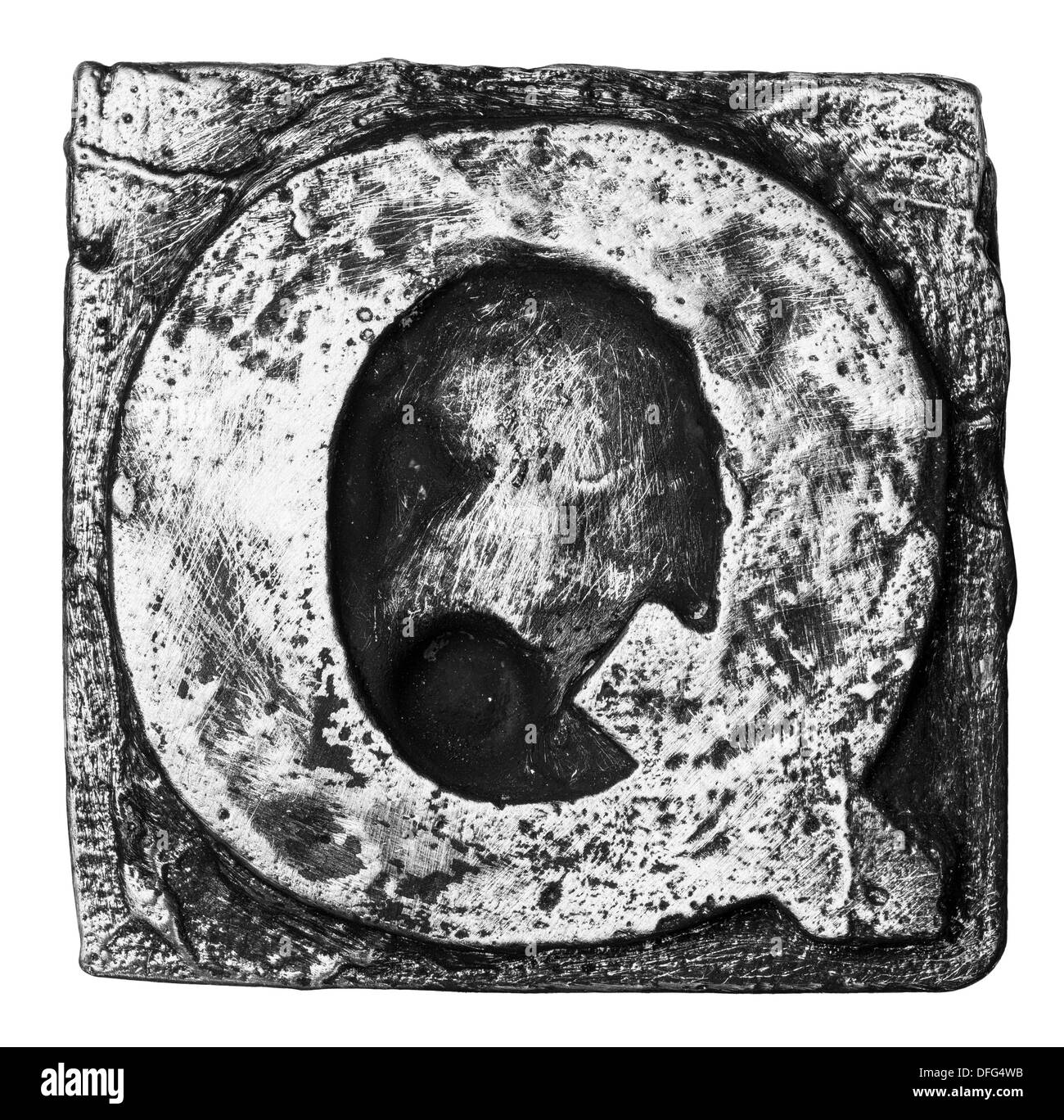 Lega di metallo alfabeto lettera Q Foto Stock