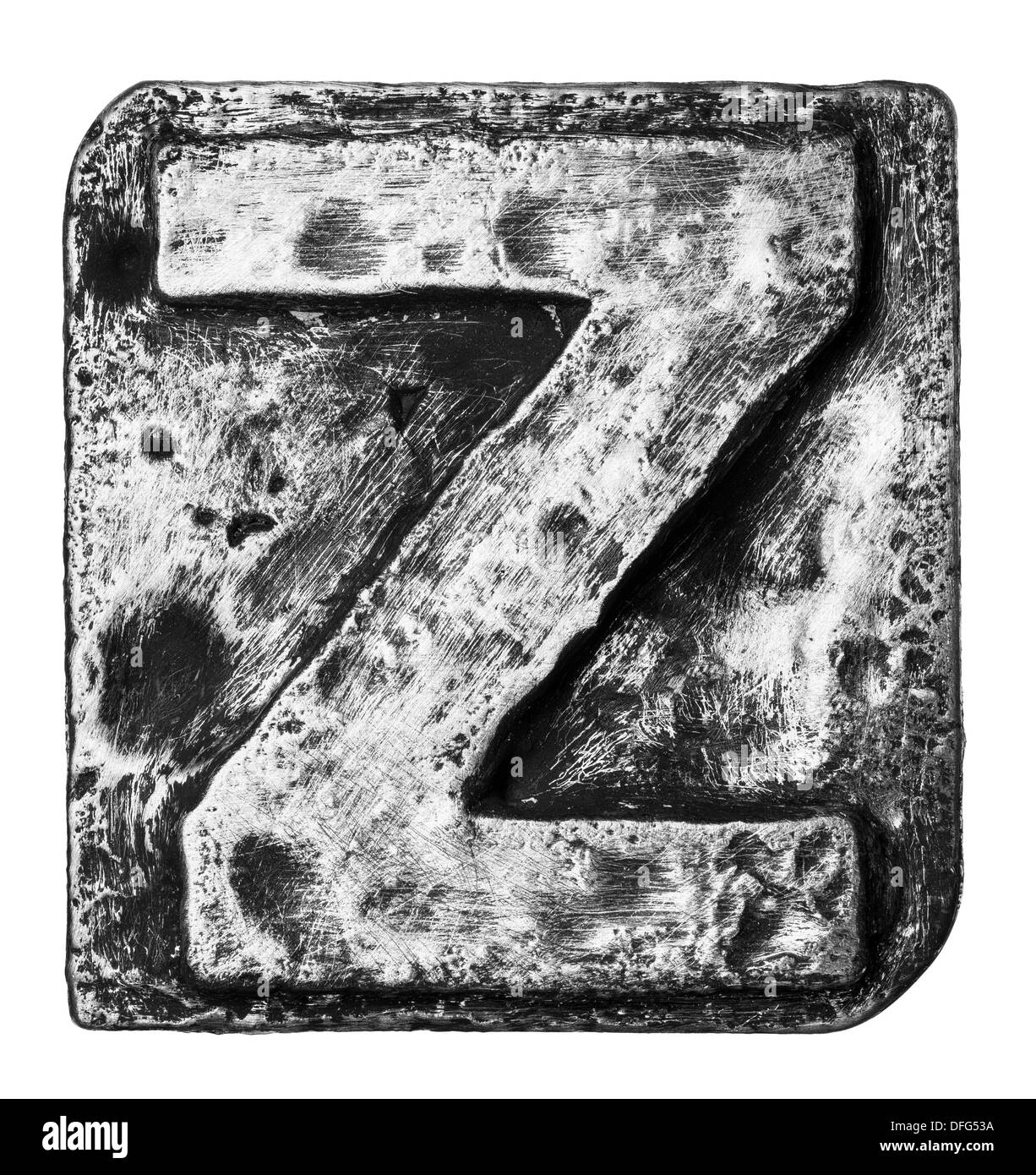 Lega di metallo alfabeto lettera Z Foto Stock