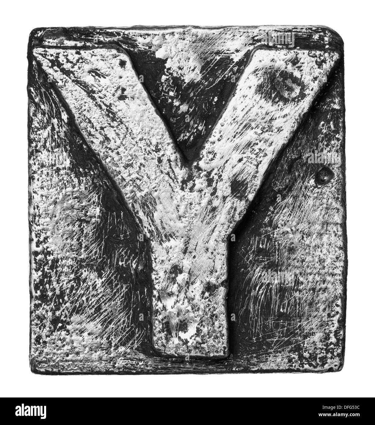 Lega di metallo alfabeto lettera Y Foto Stock