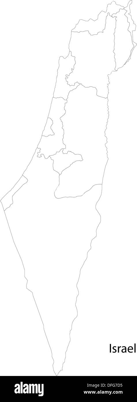 Contorno mappa di Israele Foto Stock
