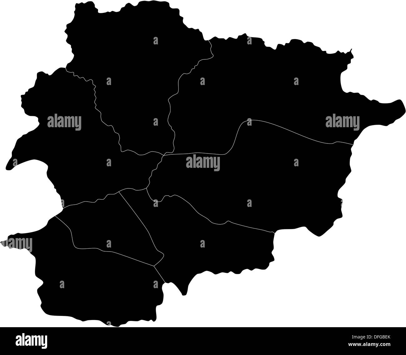 Mappa di Andorra Foto Stock