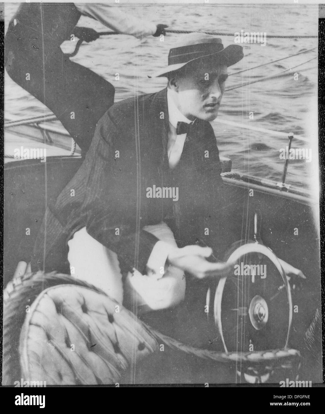 Franklin D. Roosevelt a Campobello, la sua famiglia si ritirò in Canada, durante i mesi estivi. L'immagine rappresenta il tempo trascorso da Roosevelt fuori dall'ufficio e il suo legame con la sua famiglia. Foto Stock