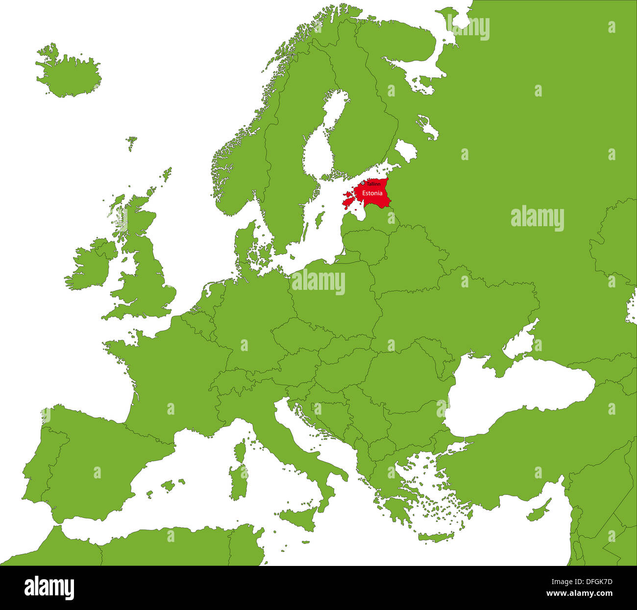 Mappa di Estonia Foto Stock