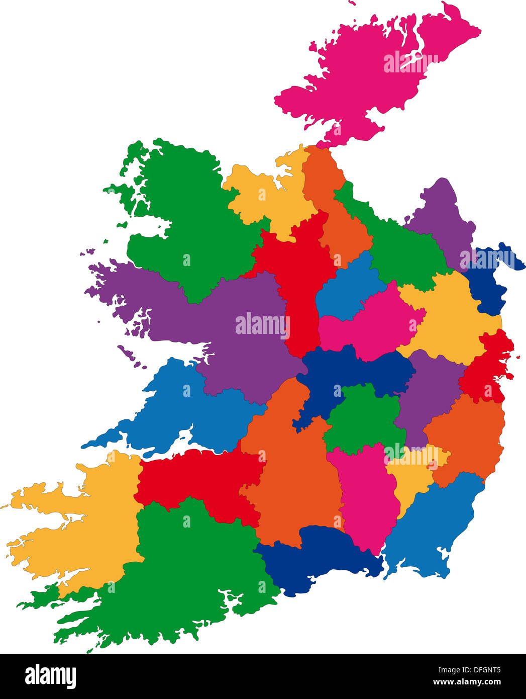 Mappa di Irlanda Foto Stock