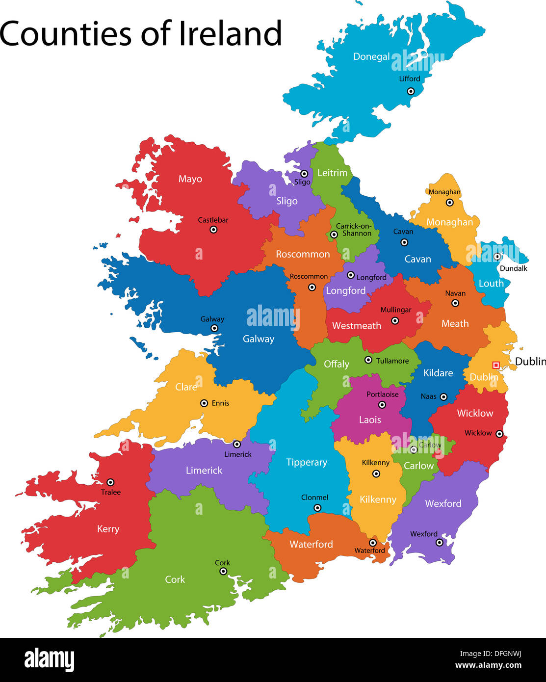 Mappa di Irlanda Foto Stock