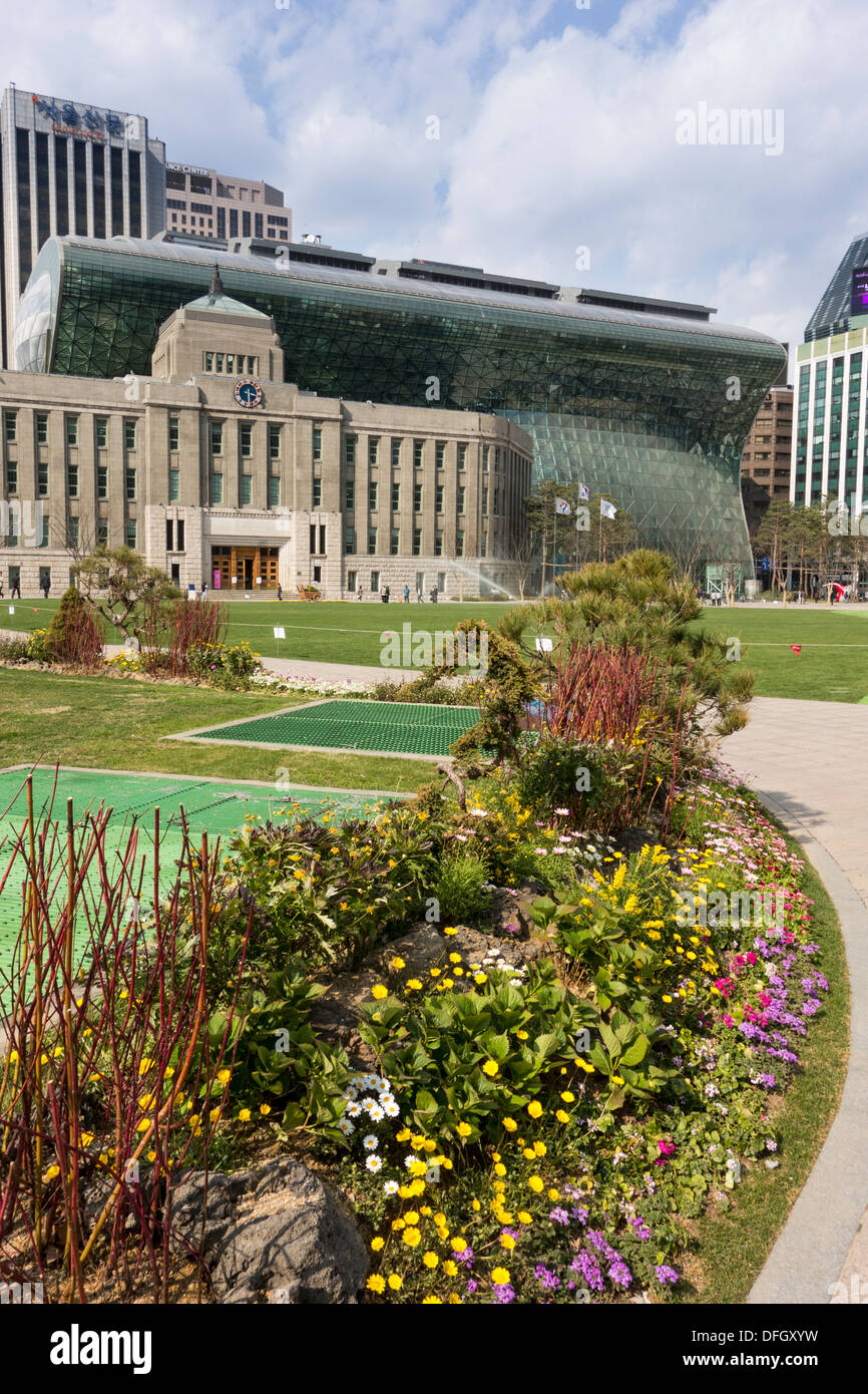 Seoul Plaza (Gwangjang), Seul, Corea Foto Stock