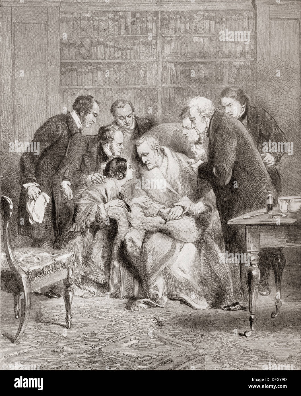 Gli ultimi momenti del Duca di Wellington. Maresciallo di Campo Arthur Wellesley, primo duca di Wellington, 1769 - 1852. Foto Stock