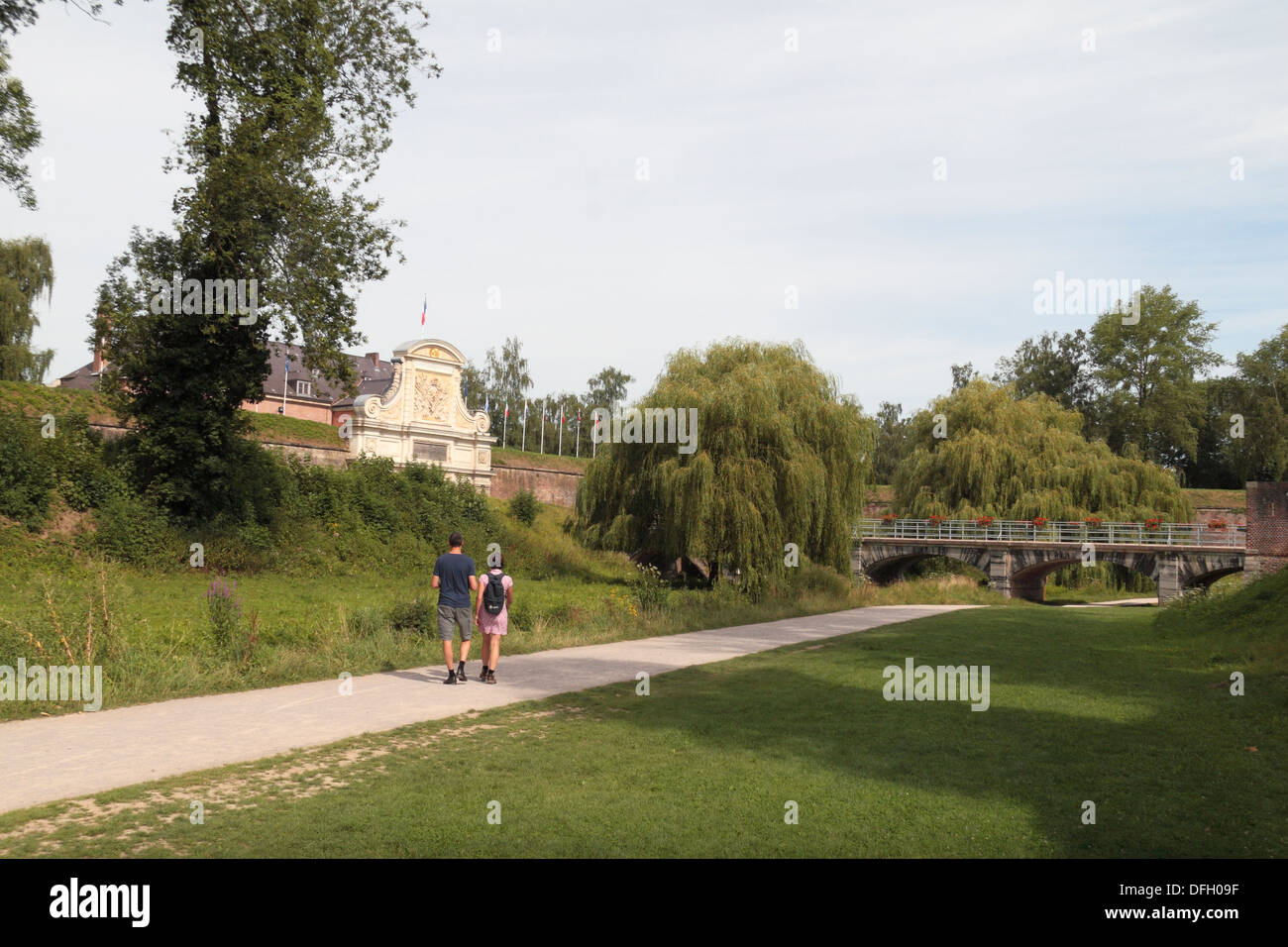 Parte della cittadella di Lille (l' Regina delle cittadelle") da Vauban a Lille, Nord-Pas-de-Calais, Francia. Foto Stock