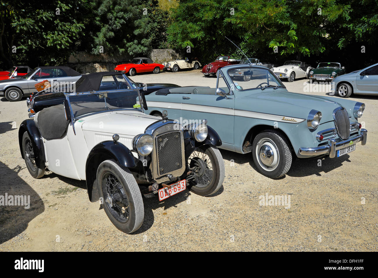 Singer gazelle e Austin 2posti sportscar Foto Stock