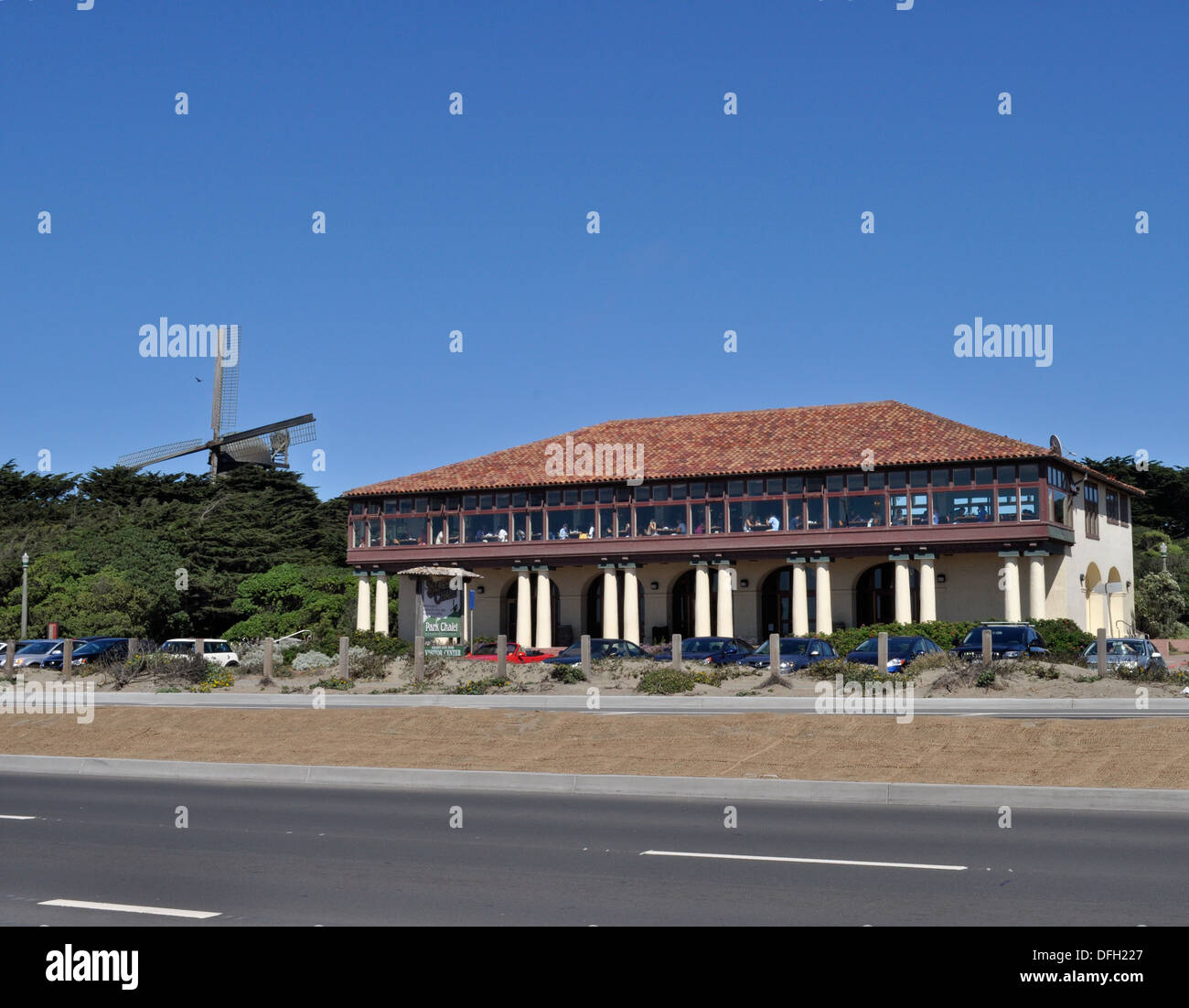 Park Chalet ristorante con giardino lungo la grande strada statale, a San Francisco, California Foto Stock