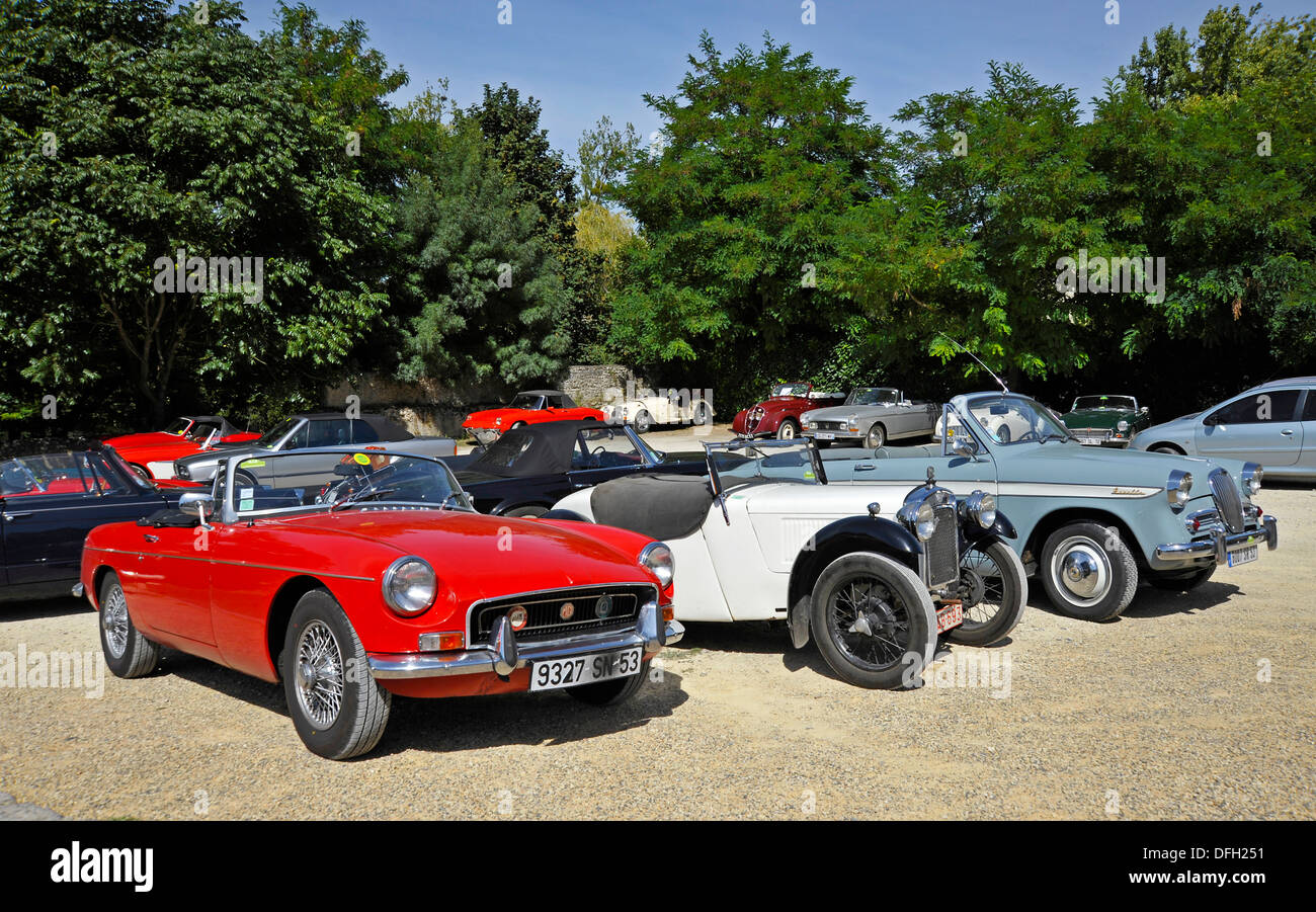 Classic car lineup Foto Stock