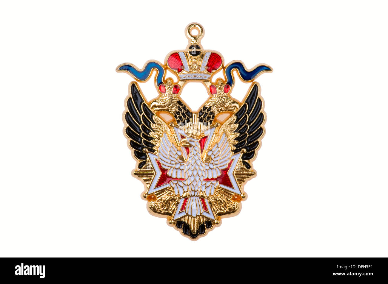 Premi dell'impero russo il badge dell'ordine di bianco aquila Foto Stock