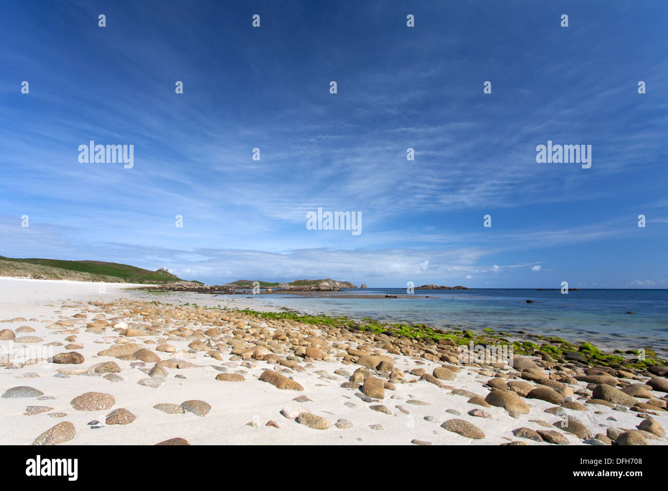 Grande Bay St Martins, isole Scilly, Cornwall, Regno Unito Foto Stock