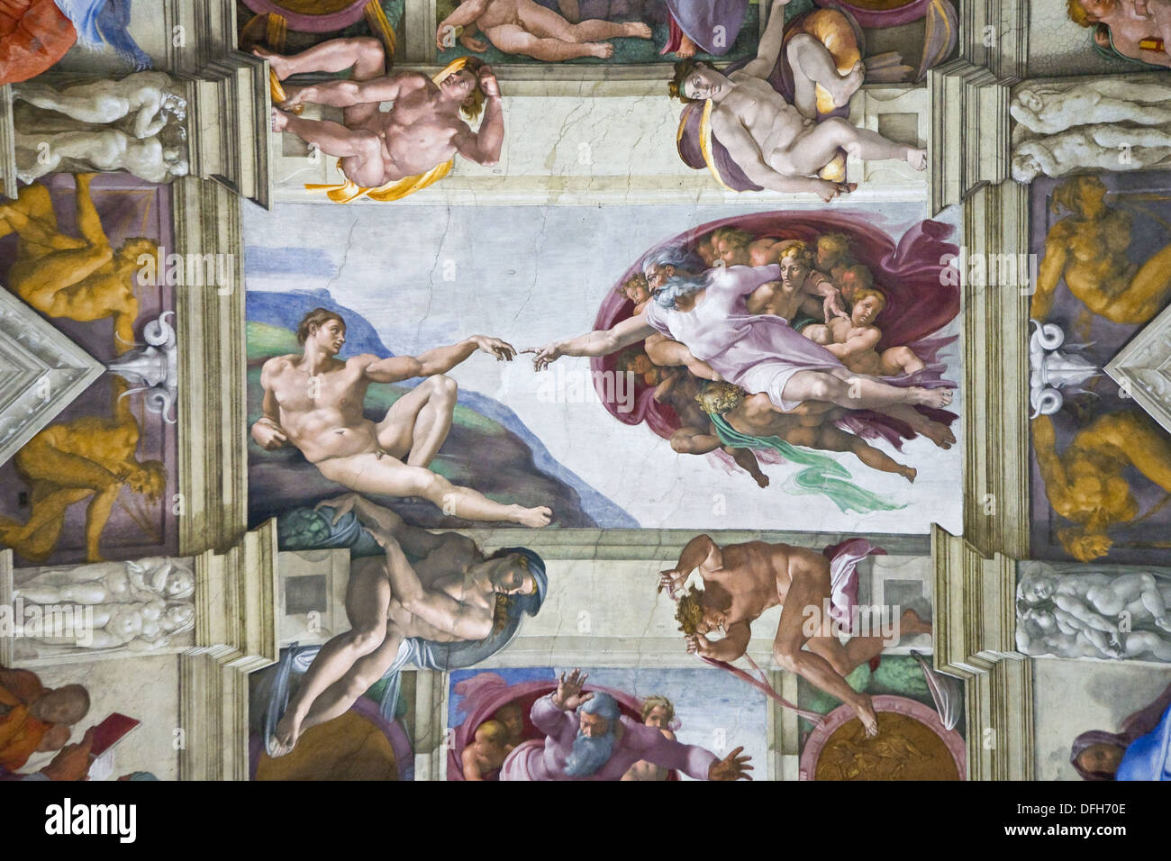 Michelangelo per il "Creazione di Adamo", Cappella Sistina, Roma, Italia  Foto stock - Alamy