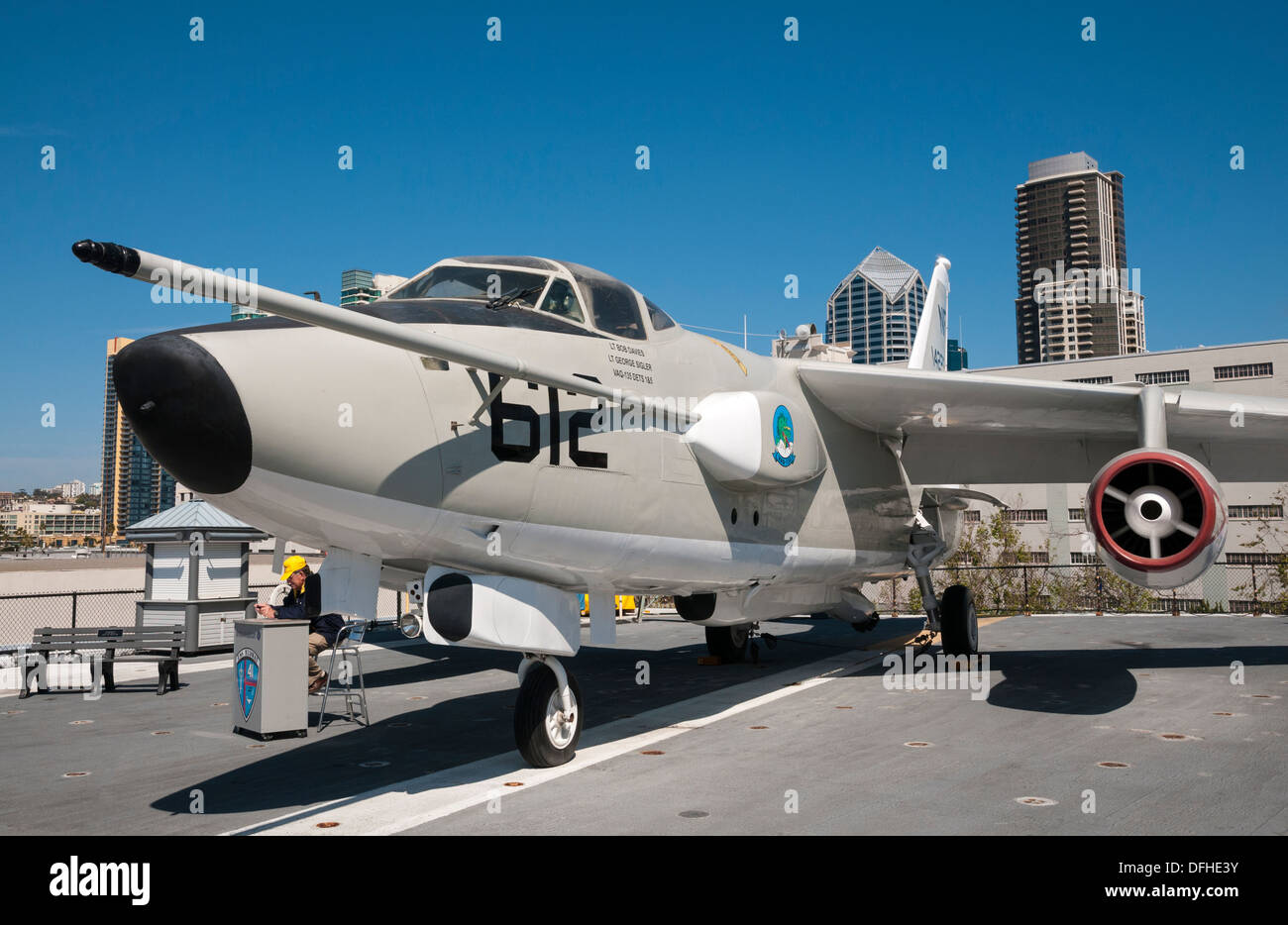 California, San Diego, USS Midway Museum, EKA-3 Skywarrior Foto Stock