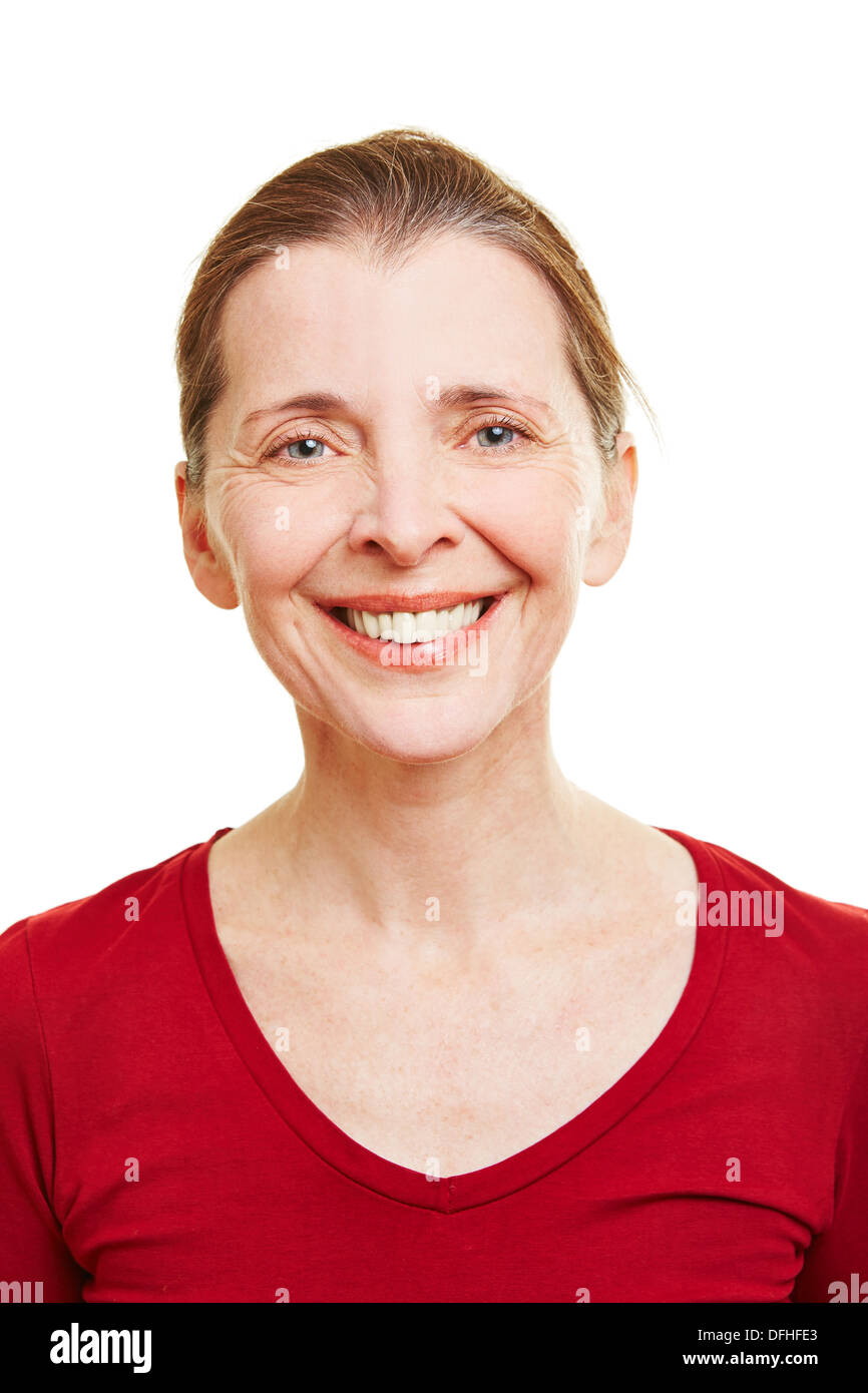 Ritratto di un felice senior donna sorridente Foto Stock