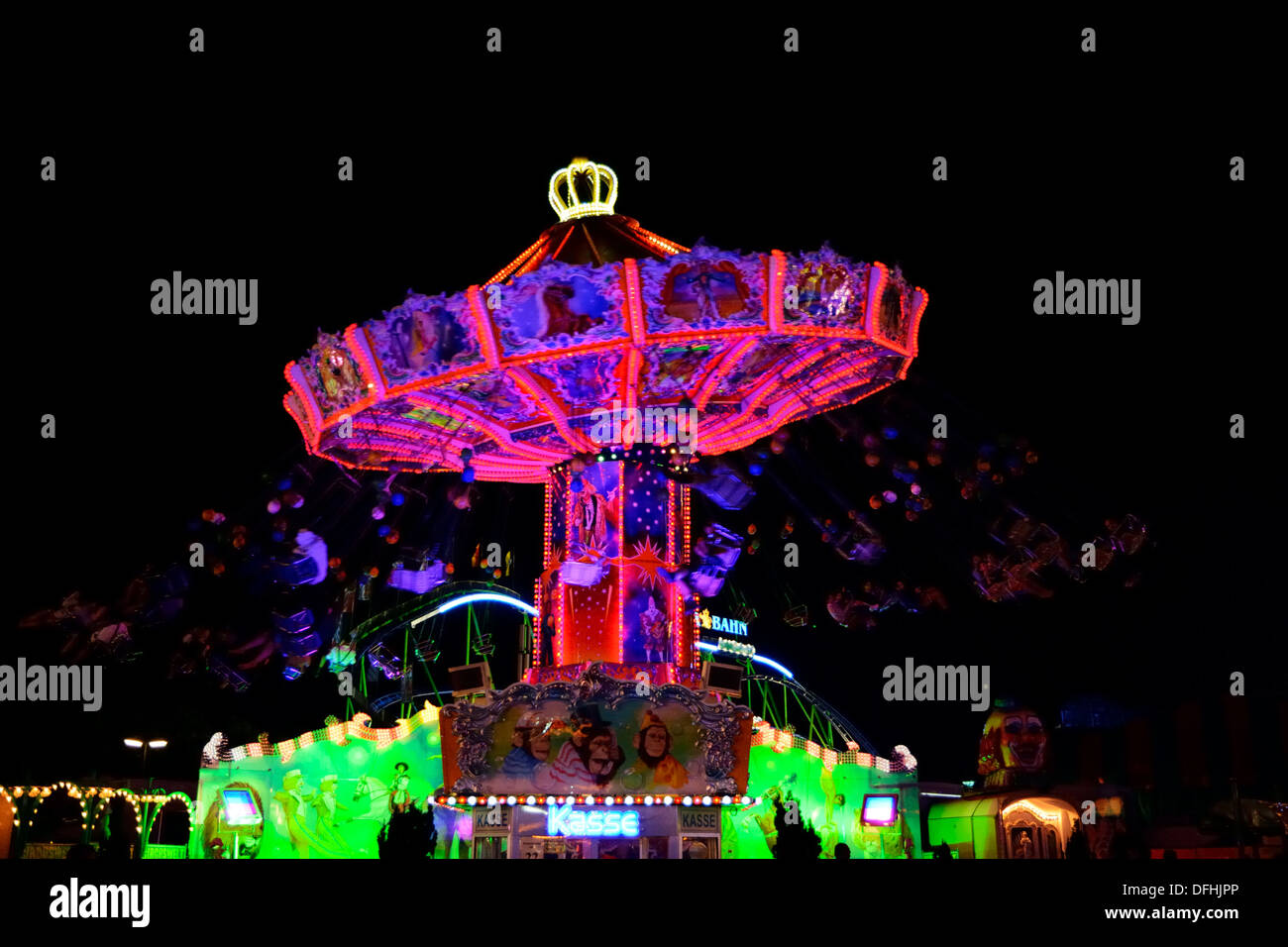 Chairoplane l'Oktoberfest a Monaco di Baviera, Germania Foto Stock Chairoplane l'Oktoberfest a Monaco di Baviera, Germania Foto Stock