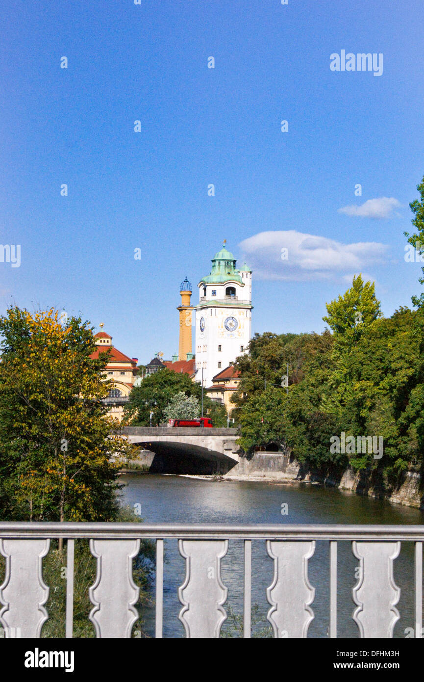 Mullersches Volksbad, neo-barocco Art Nouveau, da Karl Hocheder 1901, Monaco di Baviera, Germania Foto Stock