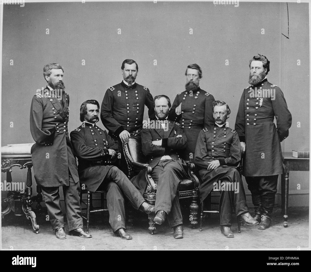 Gen. Jefferson C. Davis, gen. William B. Hazen, Gen. Oliver O. Howard, Gen. John A. Logan, gen. William T. Sherman... 528426 Foto Stock