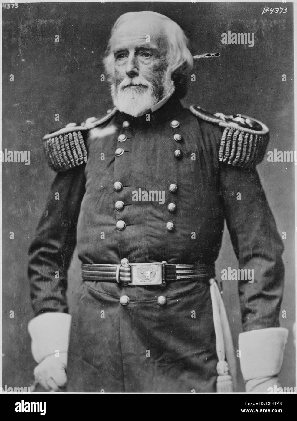 Questo è un ritratto del generale Joseph K.F. Mansfield, un importante ufficiale militare del XIX secolo. Mansfield prestò servizio in vari conflitti e ricoprì importanti posizioni militari durante la sua carriera. Foto Stock