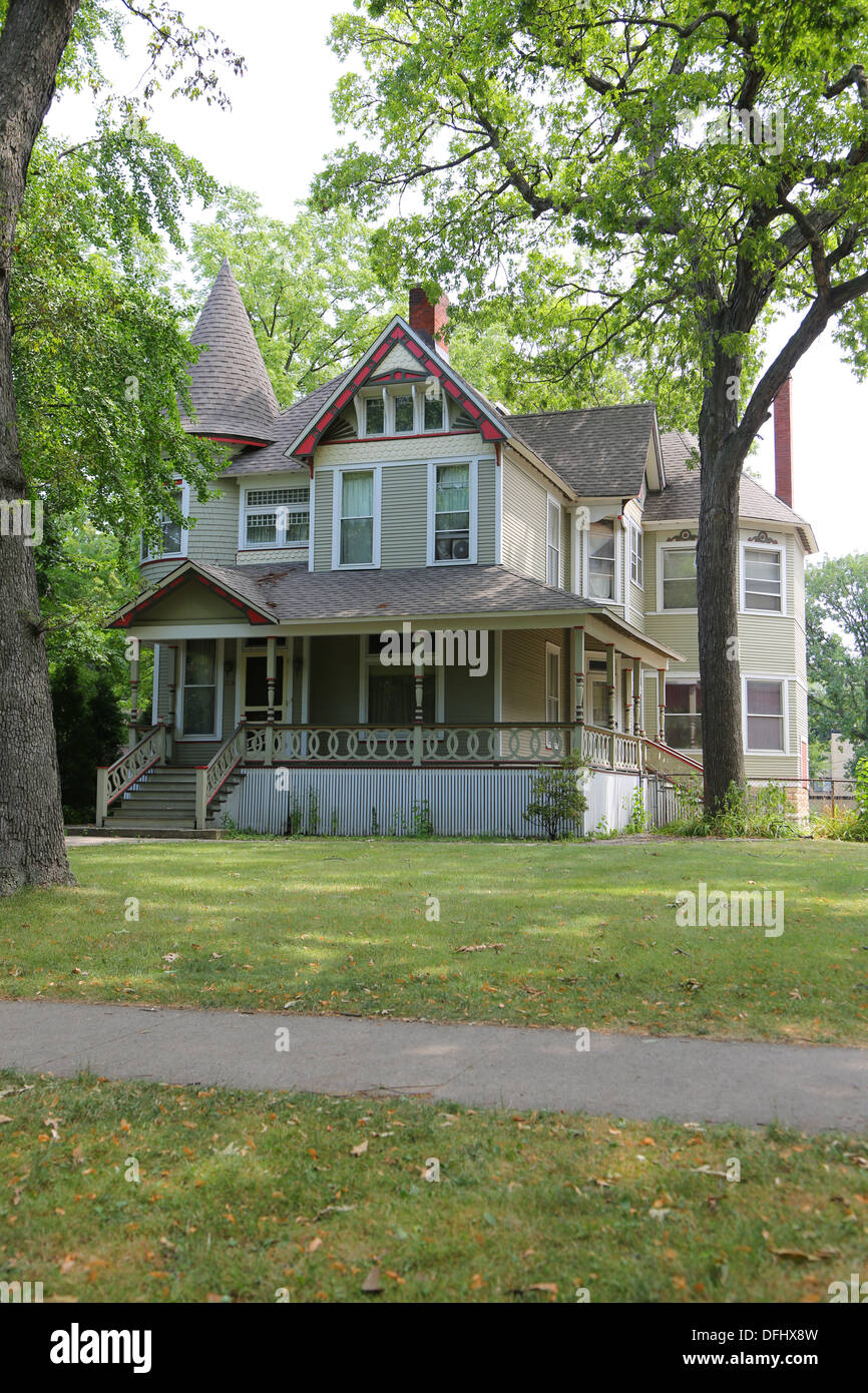 House progettata in stile prateria in Oak Park Illinois Foto Stock