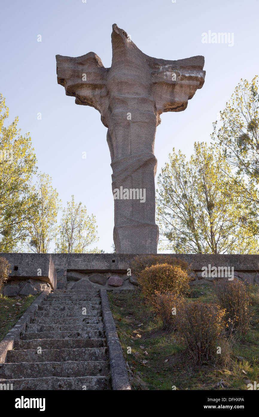 Monumento alla battaglia di Cedynia, la Pomerania Occidentale, Polonia Foto Stock