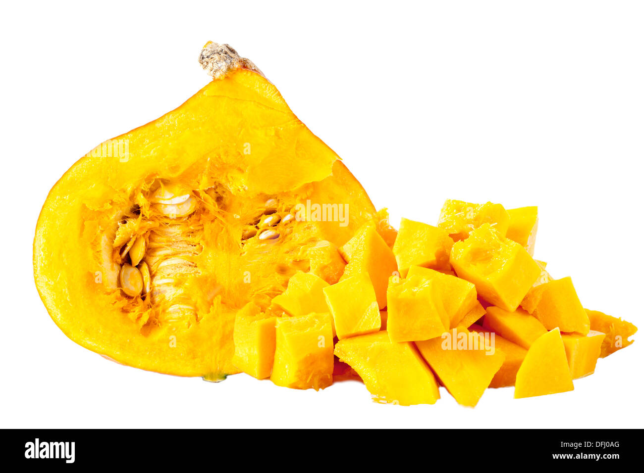 Arancione Zucca di Hokkaido (Red kuri squash) Foto Stock