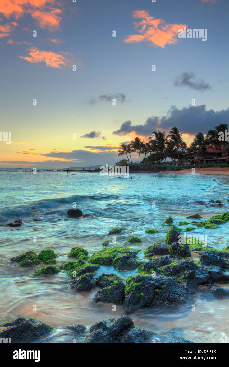 Stati Uniti d'America, Hawaii, Kauai, Poipu Beach Foto Stock