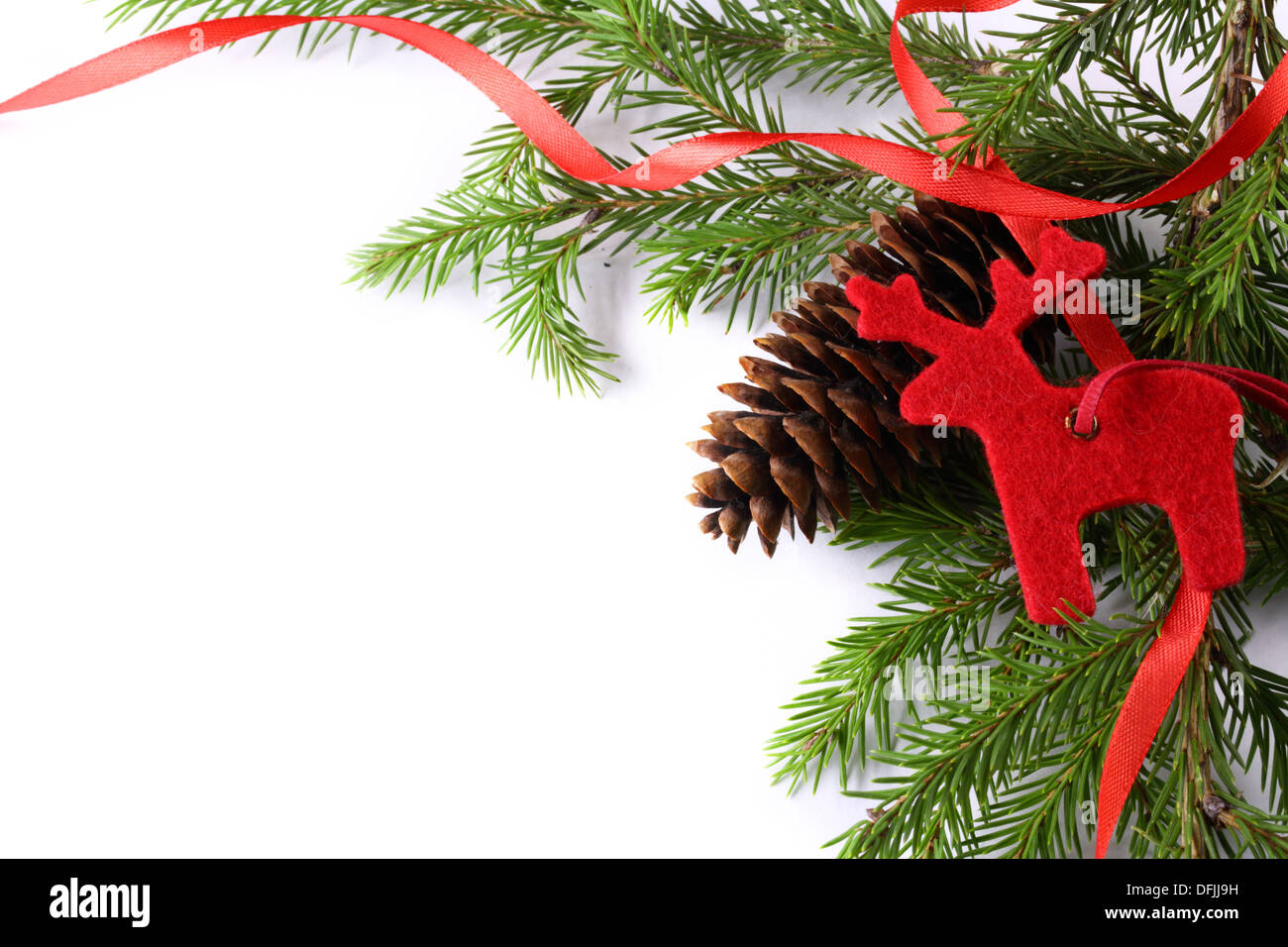 Sfondo con abete e cono Foto Stock