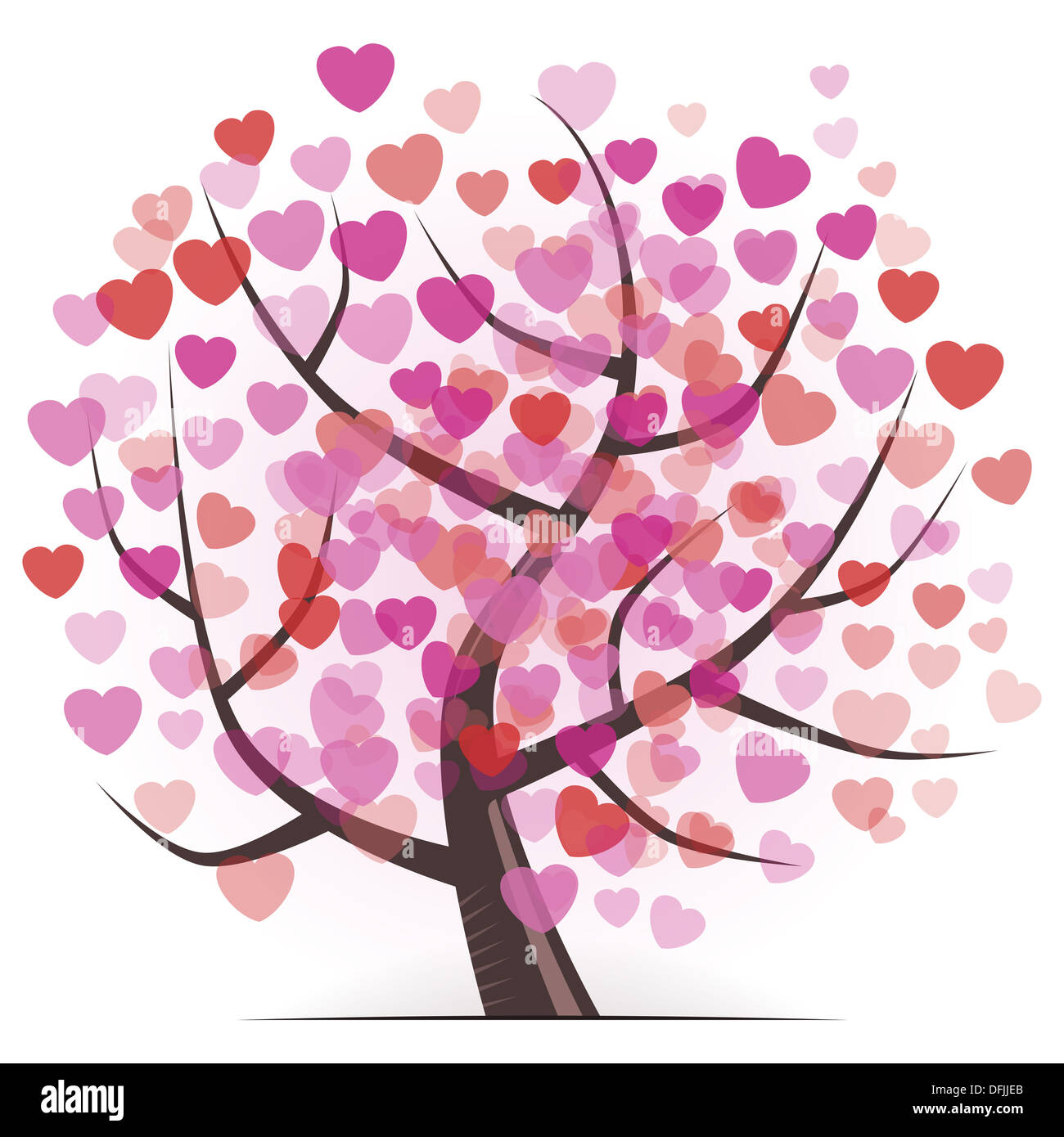 Albero con cuori Foto Stock