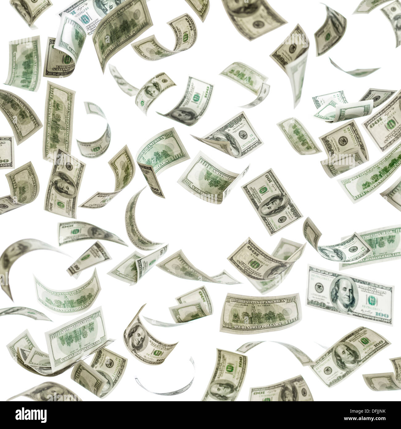 La caduta di denaro, Hundred Dollar Bills Foto Stock