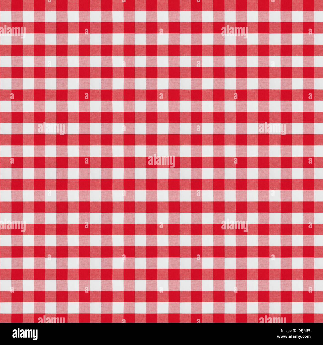 Rosso a scacchi tovaglia in tessuto Foto Stock