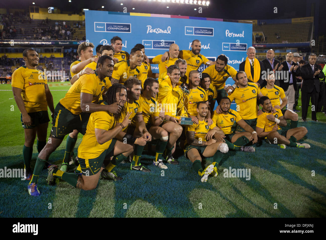 Rosario, Santa Fe, Argentina. 05 ott 2013. Campionato di Rugby fixture tra Argentina e Australia. Estadio Gigante de Arroyito. Wallaby vincere la partita. Credito: Azione Sport Plus/Alamy Live News Foto Stock