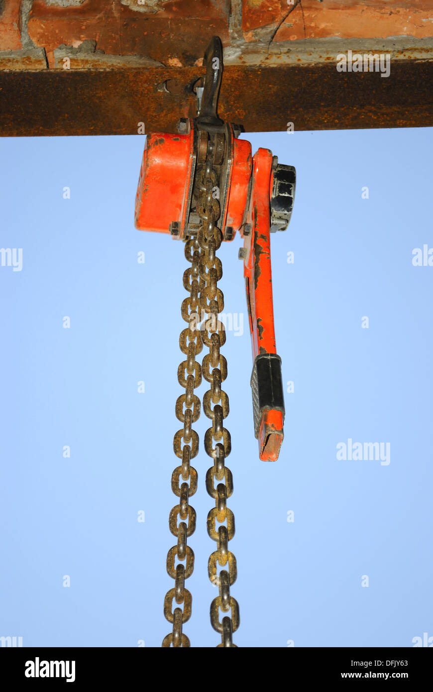 Verricello manuale - macchinari di sollevamento Foto Stock
